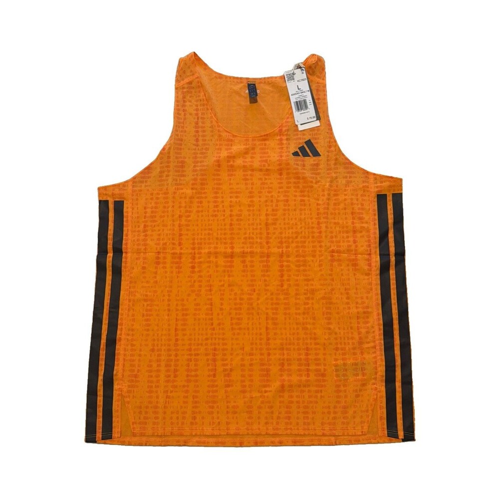 Adidas Adizero Singlet Running Track & Field Men's Large KC7923 NWT $70 Orange